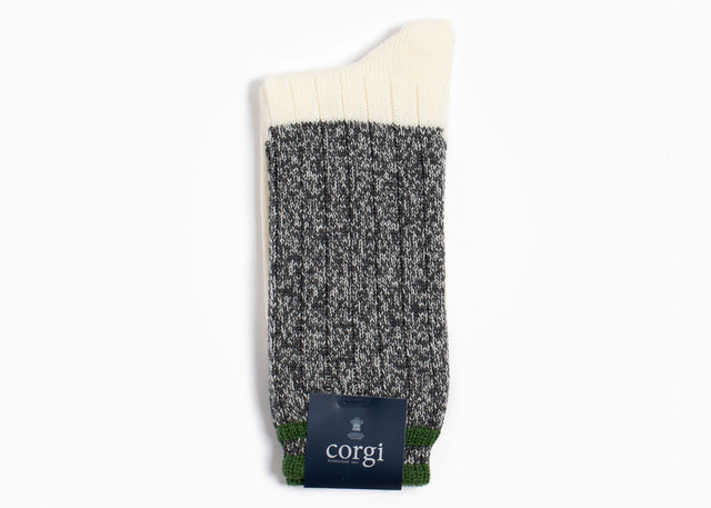 Corgi x Grant Stone Heavyweight Wool/Cotton Sock – Green