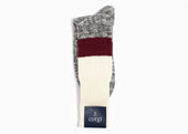 Corgi x Grant Stone Heavyweight Cotton Sock – Ecru/Port