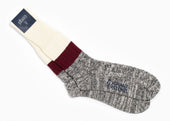 Corgi x Grant Stone Heavyweight Cotton Sock – Ecru/Port