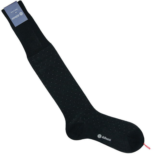 Knee Socks - Dots - Black - Pure Cotton