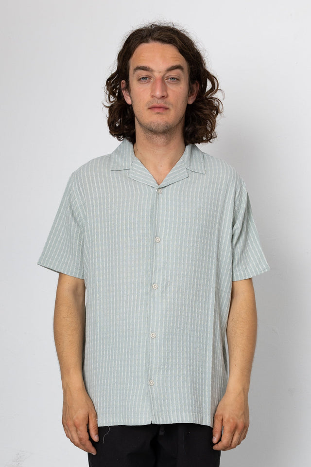 Harris Short Sleeve Shirt - Seafoam / Ecru
