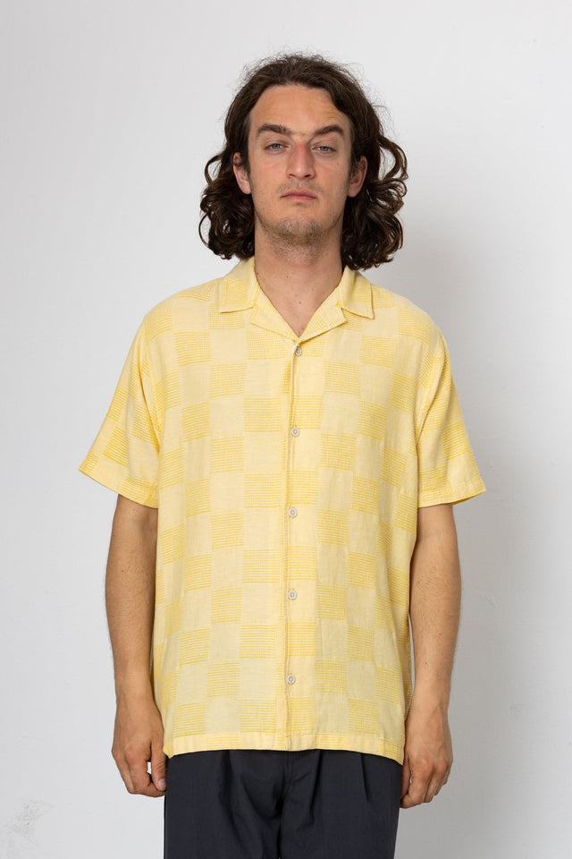 Patch Short Sleeve Shirt - Soft Yellow