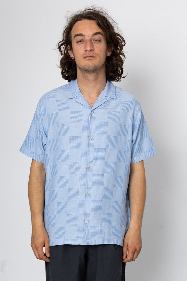 Patch Short Sleeve Shirt - New Blue