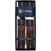 Barathea Braces - Navy / Brown