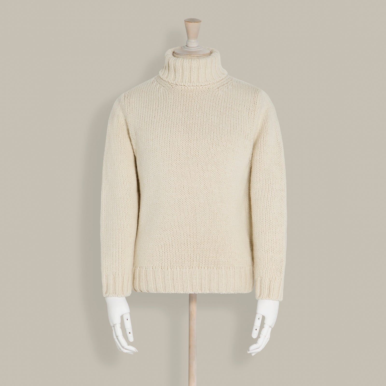 1ply Cashmere Roll Neck Sweater In