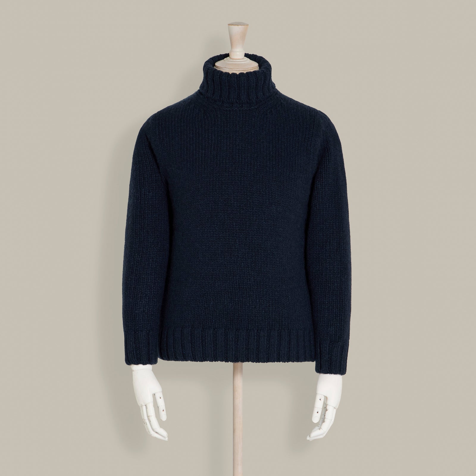 1ply Cashmere Roll Neck Sweater In