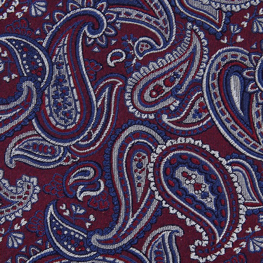 Paisley Jacquard Bespoke Silk Tie Burgundy