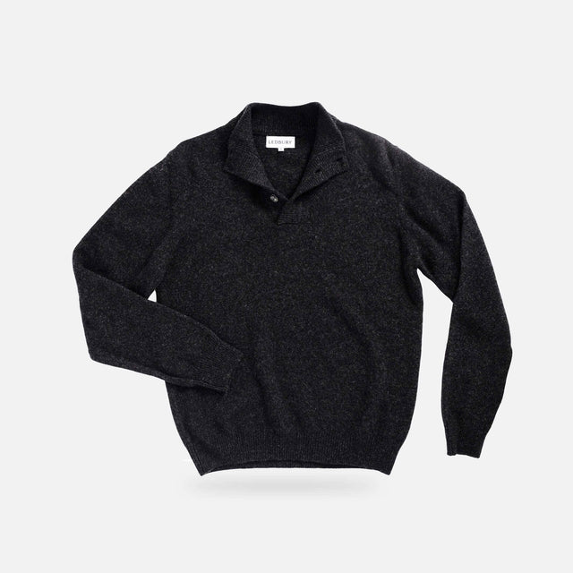 The Dark Grey Brewer Mock Neck Sweater