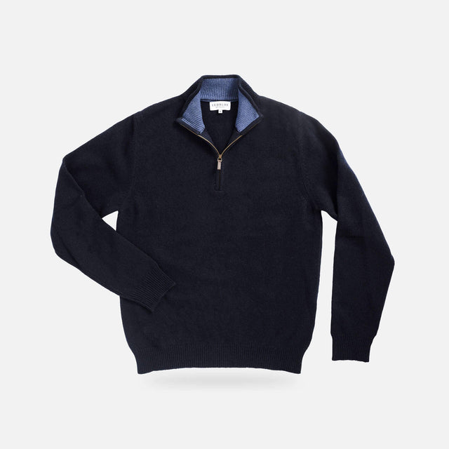 The Navy Ashton Quarter-Zip Sweater