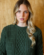 Ivy Cable Knit Sweater Forest Unisex