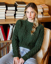 Ivy Cable Knit Sweater Forest Unisex