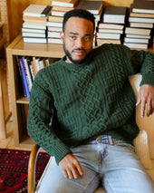 Ivy Cable Knit Sweater Forest Unisex