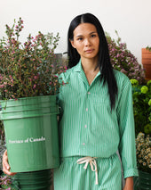 Pyjama Shirt Green Stripe Unisex