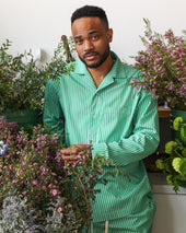 Pyjama Shirt Green Stripe Unisex