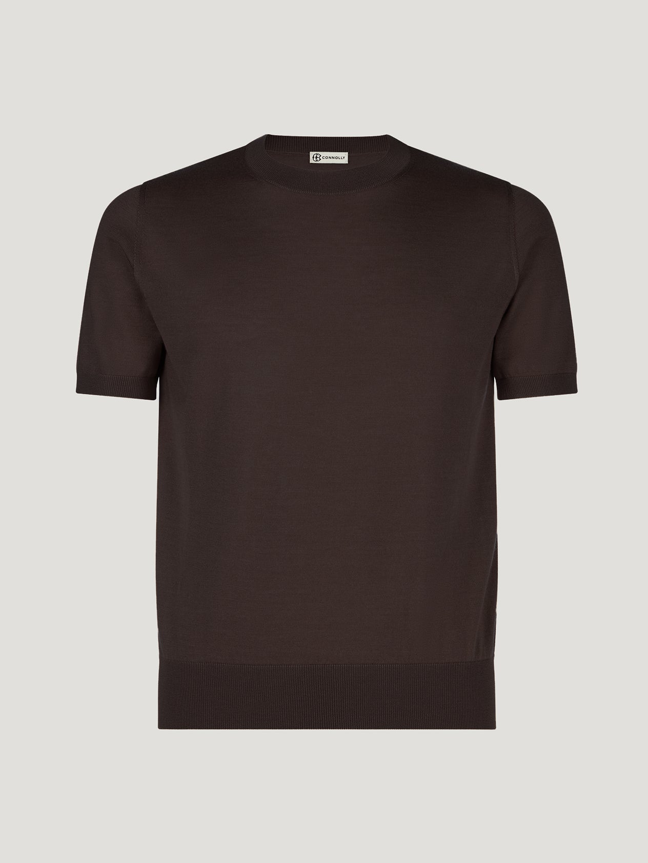 Dark Brown Classic Cashmere Silk T Shirt