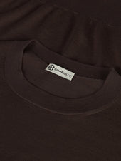 Dark Brown Classic Cashmere Silk T Shirt