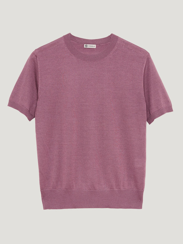 Mauve Classic Cashmere & Silk T-Shirt