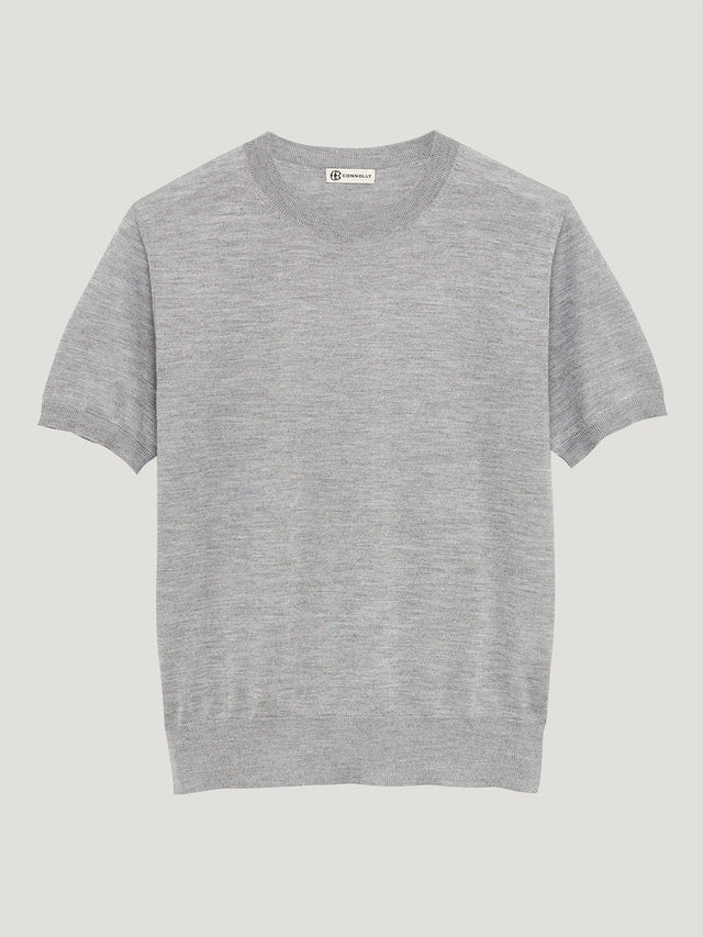 School Grey Classic Cashmere & Silk T-Shirt