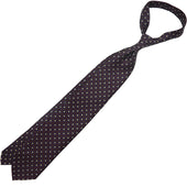 Shibumi Flower Printed Silk Tie Eggplant Hand Rolled