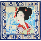 Ukiyo-e Silk Pocket Square - Shinobazu - 40x40cm