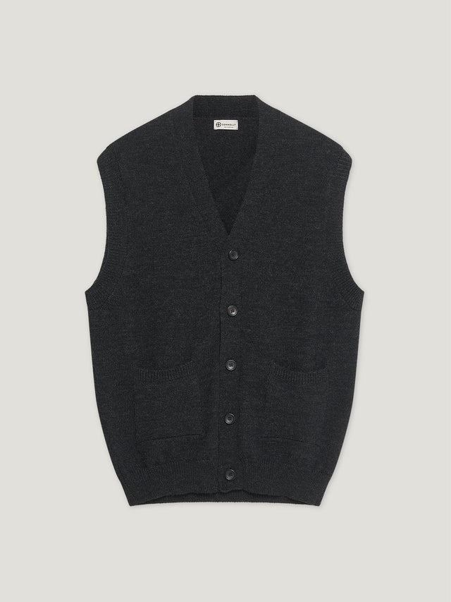Charcoal Knit Waistcoat