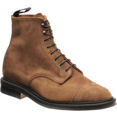 Herring Tyne mens rubber-soled boots in brown waxy suede