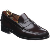 Loake Princeton mens loafers in burgundy polished