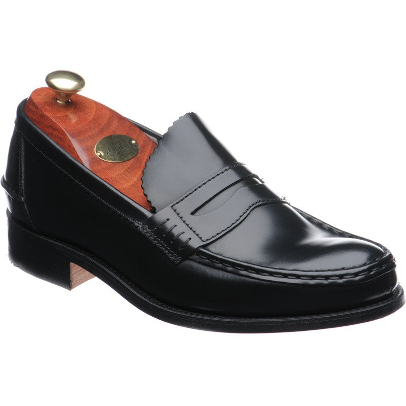 Barker Caruso mens loafers in black polished