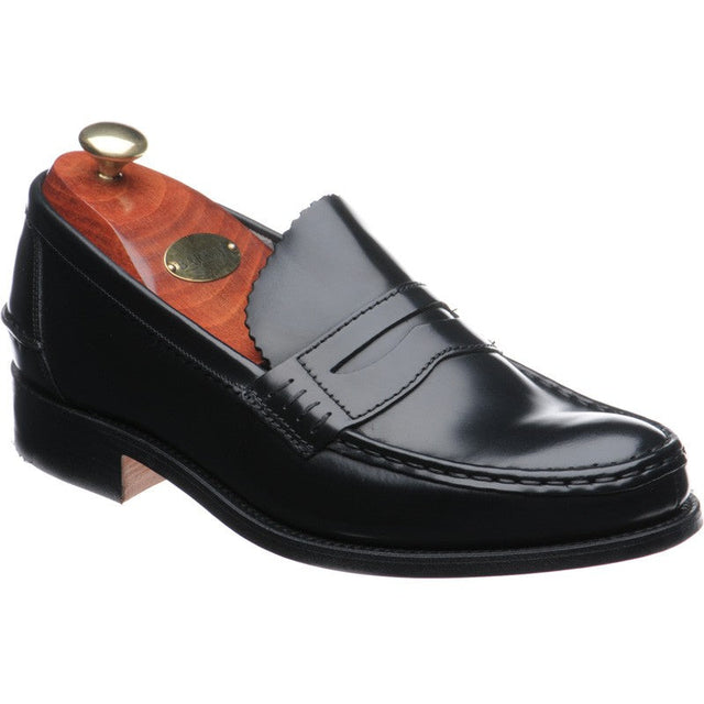 Barker Caruso mens loafers in black polished