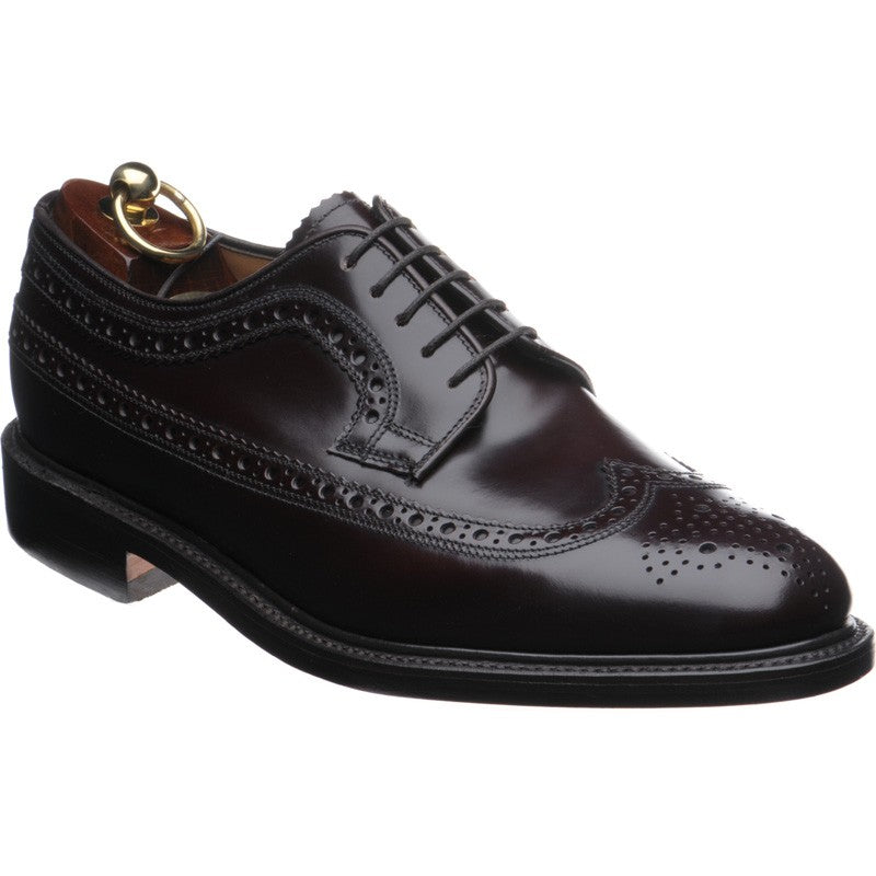 Loake Royal mens brogues in burgundy polished