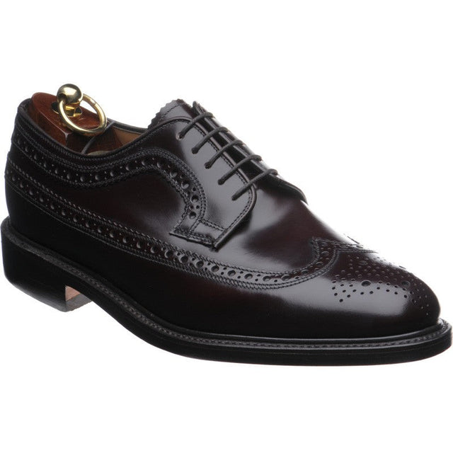 Loake Royal mens brogues in burgundy polished