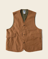 1930s Canvas Game Pockets Vest - Ginger