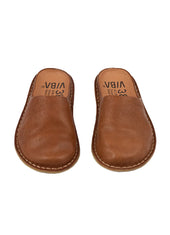 ROMA | Vegetable Tanned Leather Slipper | Cognac Brown