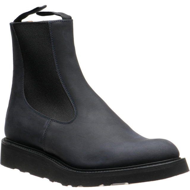 Herring Stephen mens rubber-soled Chelsea boots in navy chamois