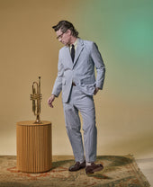 Unstructured Ivy Jacket Seersucker Stripe