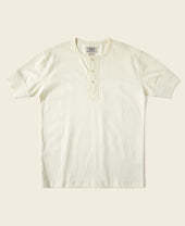 Vintage Short Sleeve Henley T-Shirt - Cream