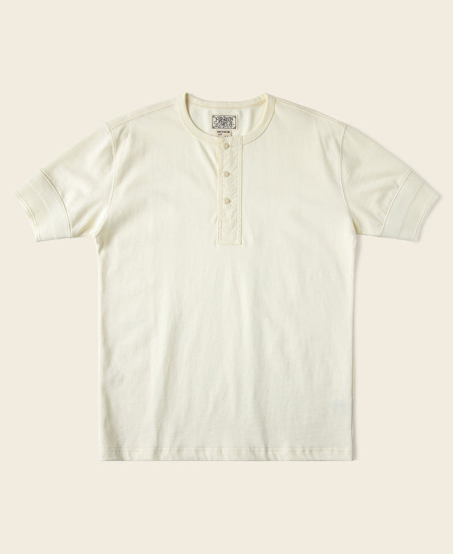 Vintage Short Sleeve Henley T-Shirt - Cream
