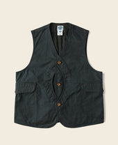 1930s Canvas Game Pockets Vest - Dark Green