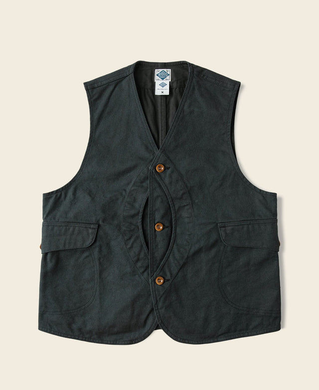 1930s Canvas Game Pockets Vest - Dark Green