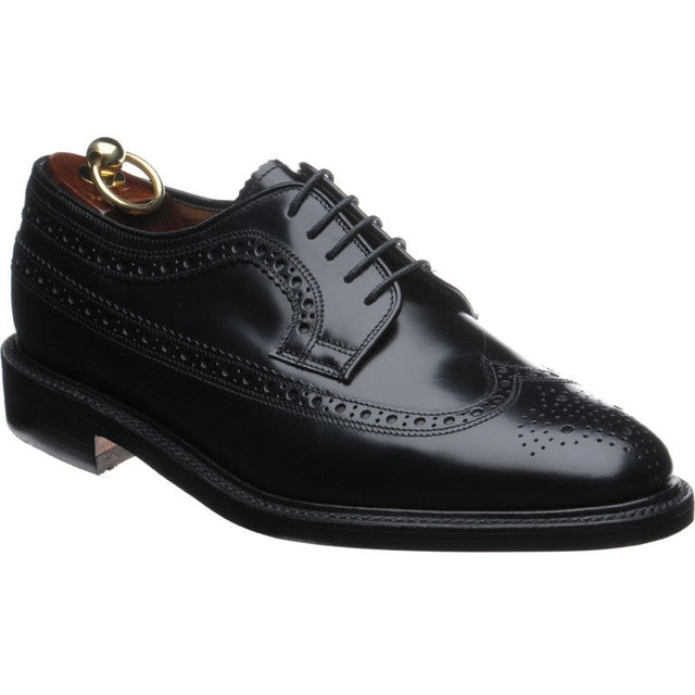 Loake Royal mens brogues in black polished