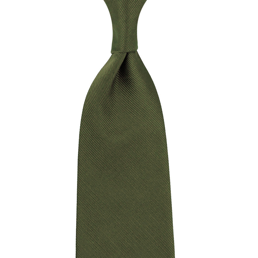 Plain Repp Silk Tie Hand Rolled