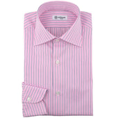 Poplin Semi Spread Shirt - Pink - Ticking Stripe