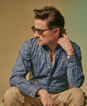 Vintage Ivy Blue Paisley Print Shirt