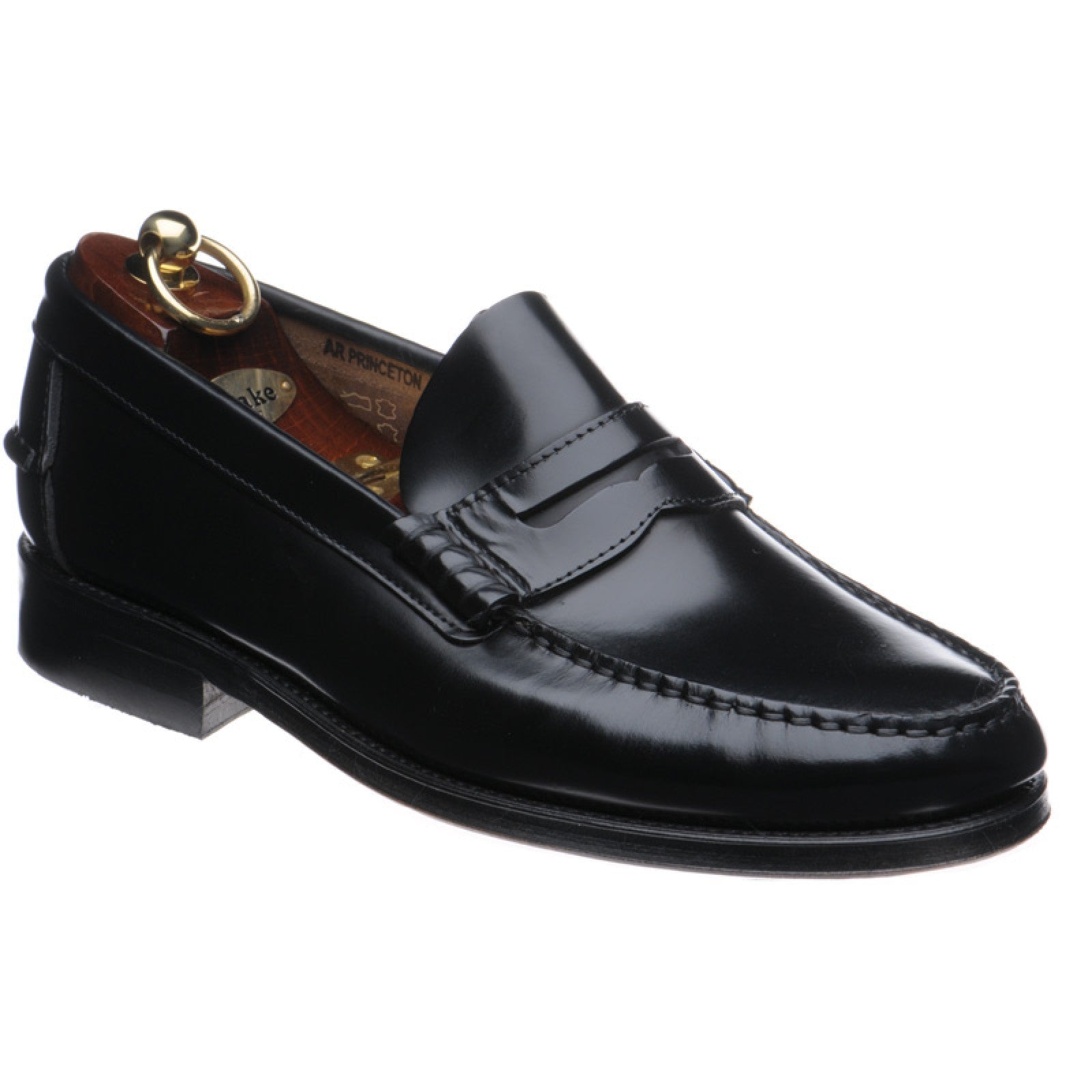 Loake Princeton mens loafers in black polished