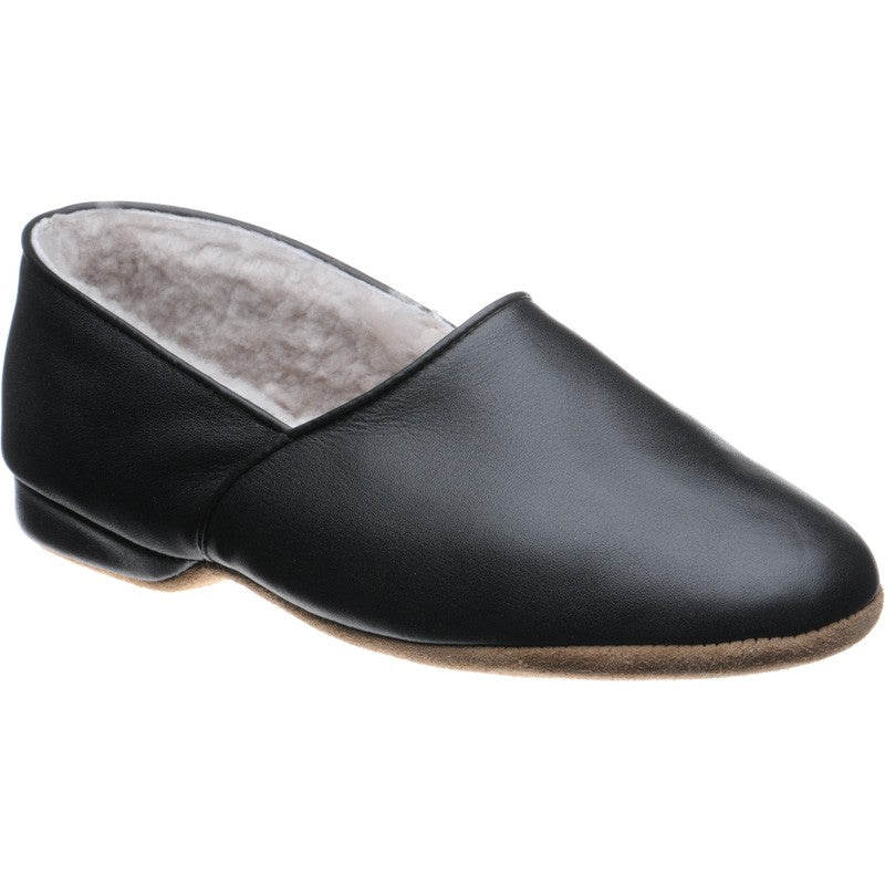 Herring Duke mens slippers in black calf