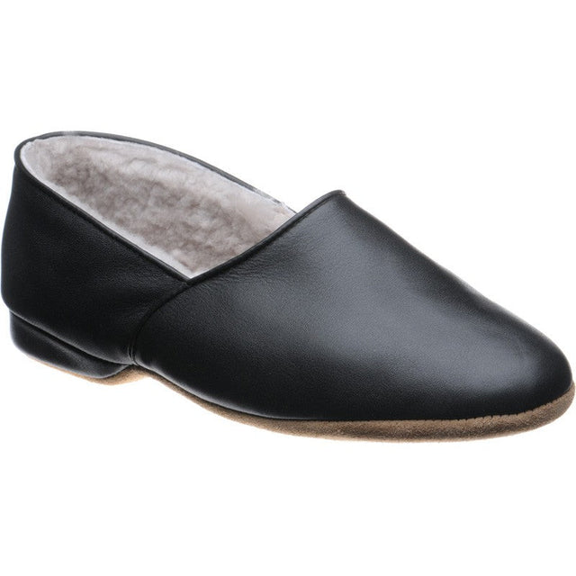 Herring Duke mens slippers in black calf