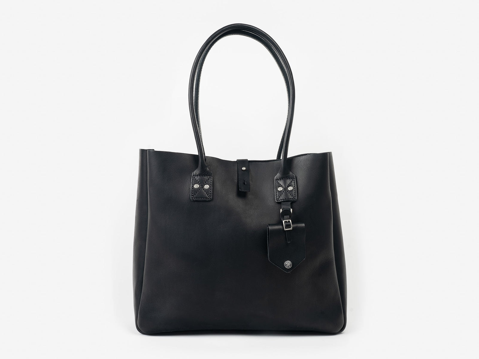 No. 235 Leather Tote Inward Seam, Black