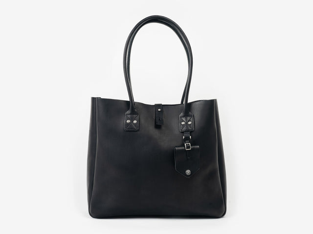 No. 235 Leather Tote Inward Seam, Black