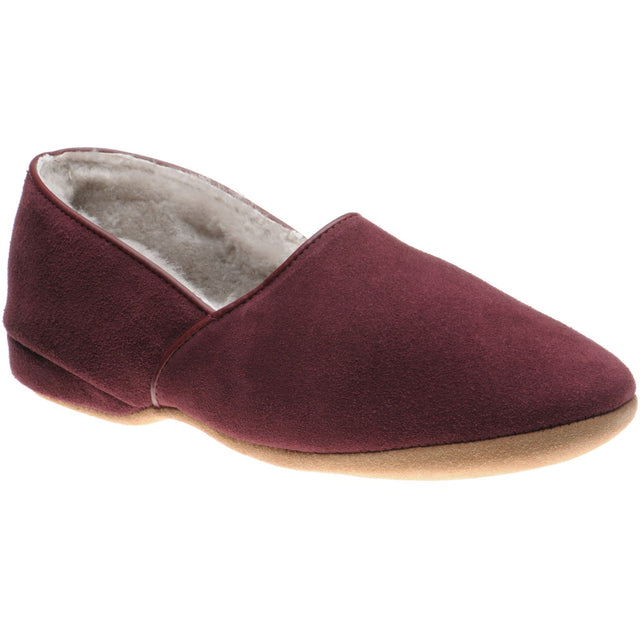 Herring Earl mens slippers in wine suede