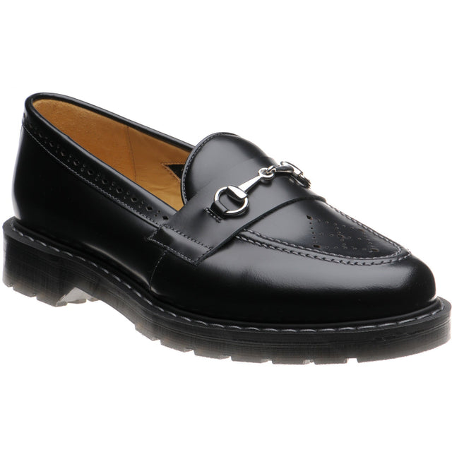 Wildsmith Model Penny mens rubber-soled loafers in black hi shine